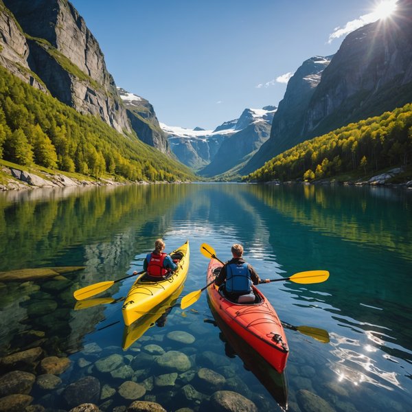 Quels hébergements en Norvège offrent des séjours avec des ateliers de cuisine et des excursions en kayak?